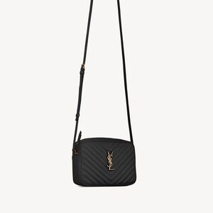 Yves Saint Laurent Black Chevron Crossbody Bag